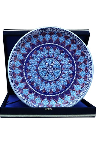 E38 El İşçiliği Çini Tabak - 30 Cm - 6525