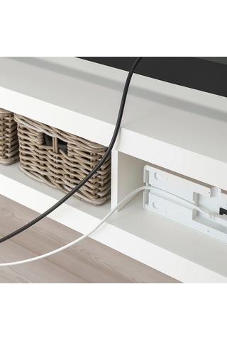 Tv Sehpası Lack 160 Cm Meridyendukkan 2 Raflı Tv Ünitesi, Televizyon Sehpası 160x35x36 Cm Beyaz Renk