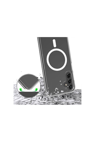Samsung Galaxy S24 Fe Kılıf Magsafe Wireless Kablosuz Şarj Uyumlu Manyetik Şeffaf Kapak