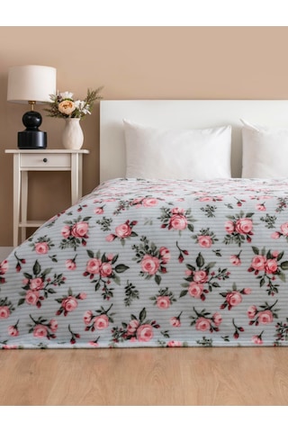 Diadora Wellsoft Fitilli Çiçekli Battaniye Pembe Güller Pembe Güllü