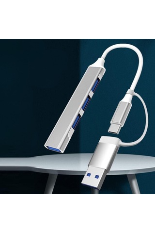 4 Port&apos Lu Bağlantı İstasyonu Ultra İnce Usb Bölücü Type-c Tipi Çoklu Arayüz Adaptörü Multi Usb Çoklayıcı 5570