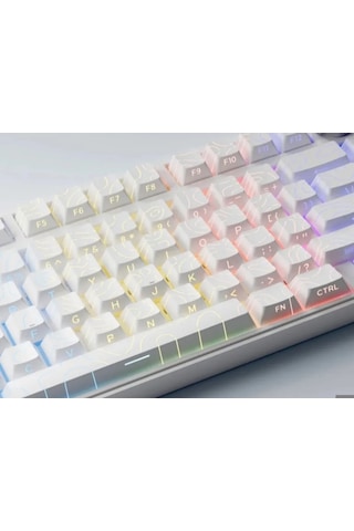 Mekanik Klavye Kontur Keycaps Seti- 97 Tuş Şeffaf Rgb Uyumlu Çizgili Tuş Takımı