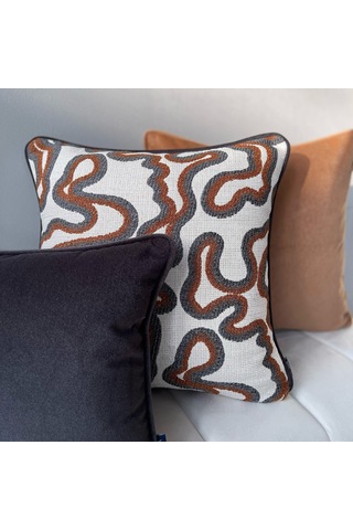 "loop & Smooth" Dekoratif Kırlent Set Kahverengi - Gri - Krem