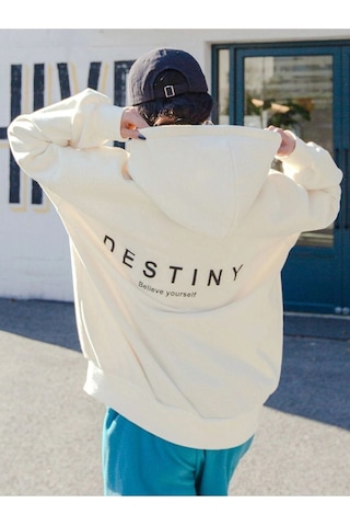 Altamira Unisex Destiny Baskılı Oversize Kapşonlu Sweatshirt 001