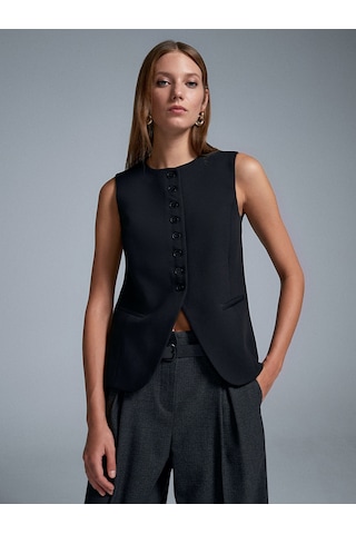 Dilvin 60600 Pensli Yelek-siyah Siyah