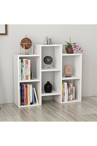 Ece Beyaz Kitaplık Dayanıklı Suntalam Modern Kitap Dolabı