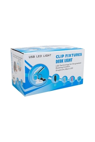 Powermaster Pm-20042 Cob Led Akrobat Mandallı Usb 6500k Beyaz Masa Lambası