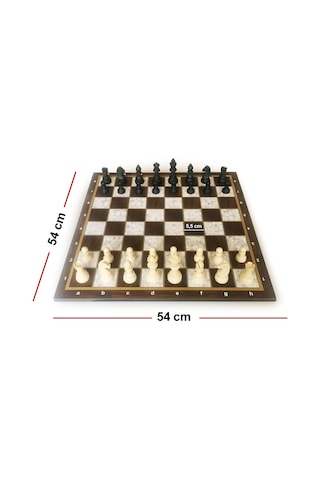 Star Polyester Kaplama Sedef Satranç Takımı 54x54 Cm