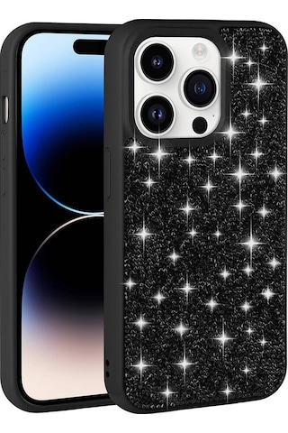 Apple Uyumlu iPhone 14 Pro Max Uyumlu Parlak Taşlı Tasarım Pırlanta Zore Kılıf-lila Lila -