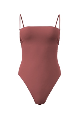 Calvin Klein Kadın Straplez Dusty Cedar Tek Parça Mayo-13390 Dusty Cedar