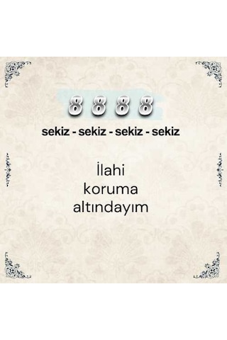 8888 İlahi Koruma Sayı Sekans Anahtarlık M2