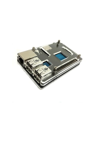 Raspberry Pi 2 Şeffaf Siyah Metal Vidalı Kutu
