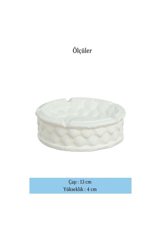 Küllük Gümüş Eskitme Renk Kül Tablası Dekoratif Küllük İstiridye Model - Beyaz