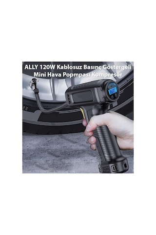 Ally 120W Kablosuz Basınç Göstergeli Mini Hava Pompası Kompresör