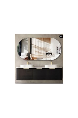 80 X 50 Cm Duvar Aynası, Dekoratif Ayna, Konsol Aynası, Hol Aynası, Dresuar Aynası 80 X 50 Gümüş Ovalayna Gümüş