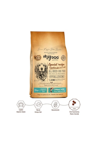 Mydog Az Tahıllı Somon Balıklı Yavru Köpek Maması 12kg
