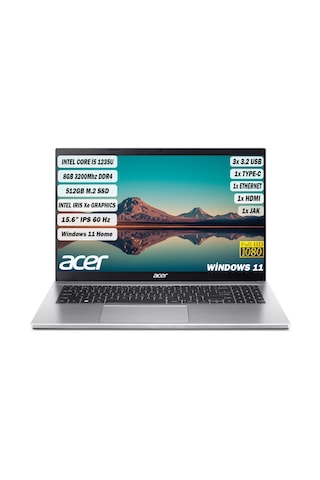 Acer Aspire 3 A315-59-59AY NX.K6TEY.002 i5-1235U 8 GB 512 GB SSD 15.6" W11H Dizüstü Bilgisayar