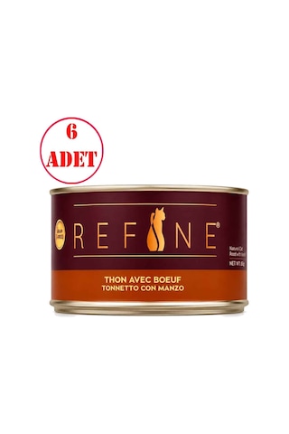 Refine Kedi Konservesi Home Cooking Sığır Etli Ve Ton Balıklı 80 Gr 6 Ad