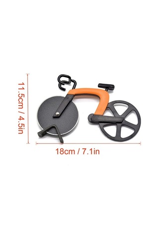 Ulzyvf Çift Tekerlekli Paslanmaz Çelik Pizza Bıçağı - Dekoratif Bisiklet Tasarımı, Pratik Diğer