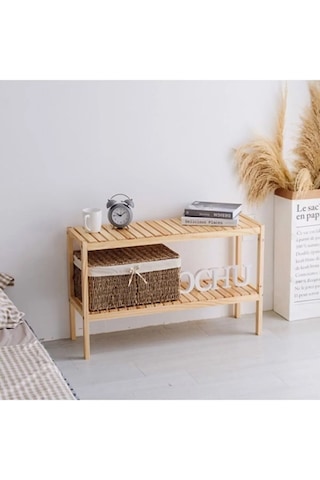 Çok Amaçlı Dekoratif Yan Sehpa Komidin Organizer Raf Ahşap Raf