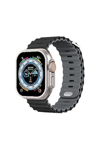Apple Uyumlu Watch 42mm 44mm 45mm 49mm 1/2/3/4/5/6/se/7/8/ultra Akıllı Saat Ocean Kordon Ve Kayışı Koyu Gri
