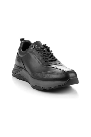 Siyah Hakiki Deri Erkek Sneaker E01307270703 Siyah