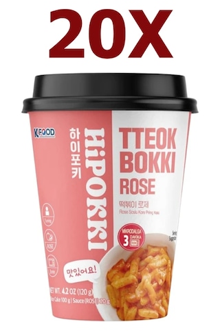 Hipokki Rose Soslu Kore Tteokbokki Pirinç Keki 120gr 20'li Set