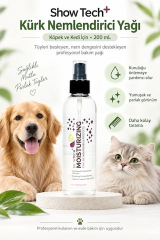 Showtech Köpek Ve Kedi İçin Nemlendirici Yağ 200 Ml - Her Ayrıntıda Fark Yaratan Pürüzsüz Tüyler