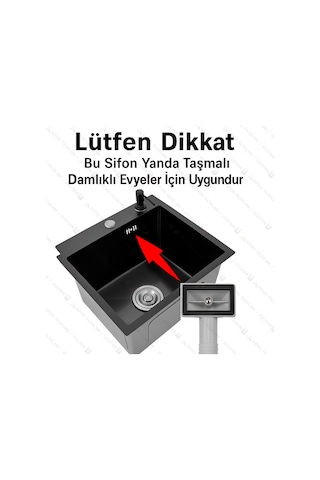 Çöpmak Evye Sifonu Yandan Taşmalı 32 Çıkışlı 11 Cm Çap Koku Önleyici Ve Tıkanma Yapmayan
