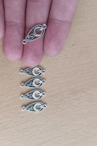 Tesbih Püskül Sallantı Aparatı Türk Bayraklı Metal Ay Yıldız Metal Aparat 10 Adet Gri Gri