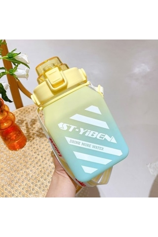 Novahub Yb0715 Bpa-free Fda 1500 Ml Sarı Su Şişesi Motivasyonlu Tasarım 615