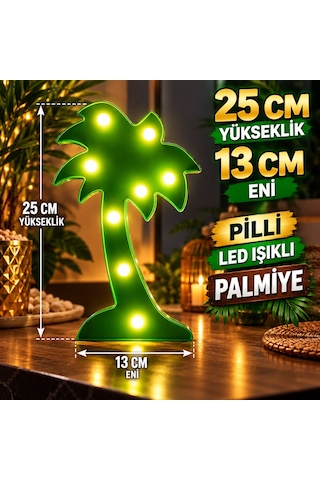 Led Işıklı Palmiye Ağacı Gün Işığı Led Işıklı Ağaç Yılbaşı Ağacı Dekorları Yılbaşı Aksesuarları 25 CM