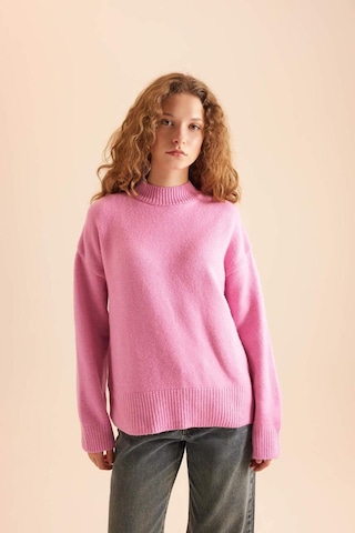 DeFacto Oversize Geniş Kalıp Yarım Balıkçı Yaka Triko Kazak R6044AZNSPN46 Pembe