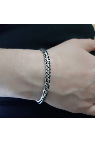 925 Ayar Gümüş Yeni Model Erkek Bileklik 5.5 Mm
