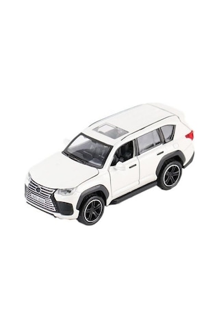 1:32 Ölçek Metal Model Araba Lx600 Lüks Suv Jip - Işıklı Sesli Çek Bırak - Beyaz