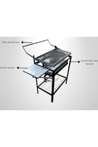 Taklalı Mangal Barbekü Açık Gri
