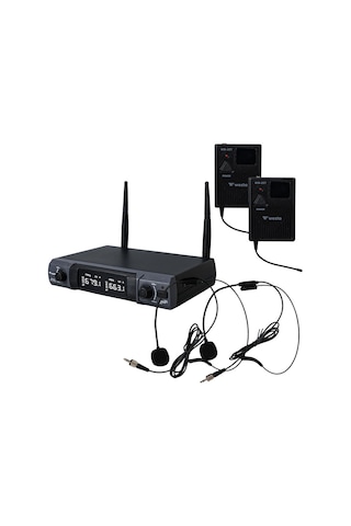 Westa Wm-202t 1 Alıcı + 2 Yaka Lavalier Kablosuz Uhf Telsiz Mikrofon Seti-136944