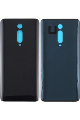 Xiaomi Mi 9t Logolu Pil Kapağı - Lens Hariç - Siyah Siyah
