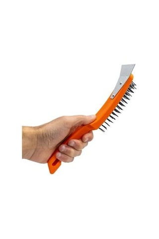Plastik Saplı Temizleme Metal Kazıyıcı Spatulalı Tel Fırça