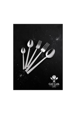 Gül Mutfak 40 Parça Çatal Bıçak Kaşık Mutfak Servis Seti 18/0 Kalite Paslanmaz Çelik Inox