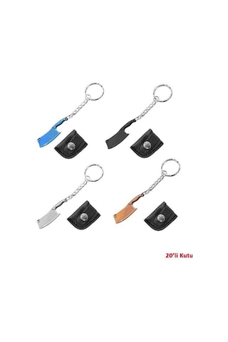 Sterling Mini Bıçak Anahtarlık 4 Renk 20 Adet Gri