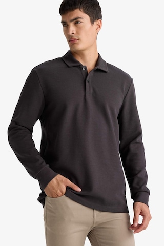 Defacto Regular Fıt Polo Yaka Waffle Sweatshirt F0301AX25AU Antrasit