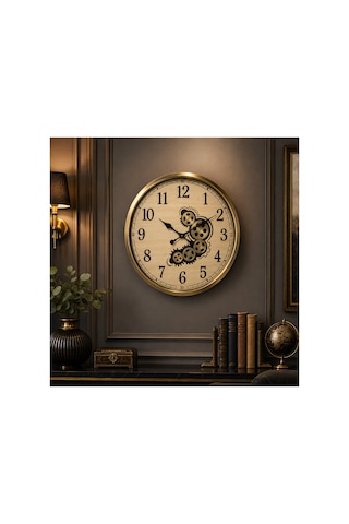 Sleep Nova Imperial Gear Gold Dekoratif Metal Çarklı Duvar Saati Büyük Boy Altın Sleep Nova Imperial Gear Gold Dekoratif Metal Çarklı Duvar Saati Büyük Boy Altın