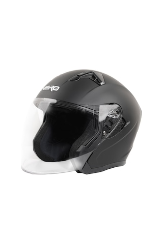 Gp Nero Mks006-mb Şeffaf Vizörlü Motosiklet Yarım Kask Siyah