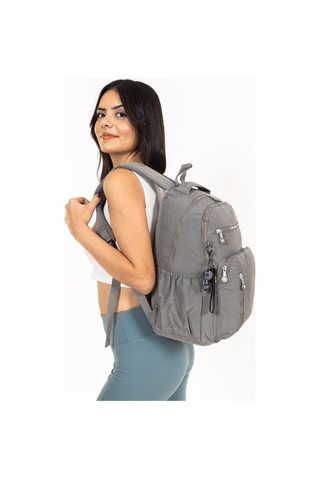 Modern Tarzda Su Geçirmez Krınkil Kumaş Okul Sırt Çantası Hafif, Konforlu Ve Fonksiyonel Tasarım - Gri Gri