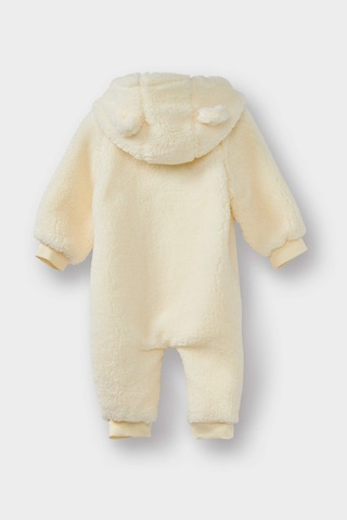 Defacto Kız Bebek Yenidoğan Kapüşonlu Fermuarlı Pelüş Tulum D6019a525wner233 Ekru