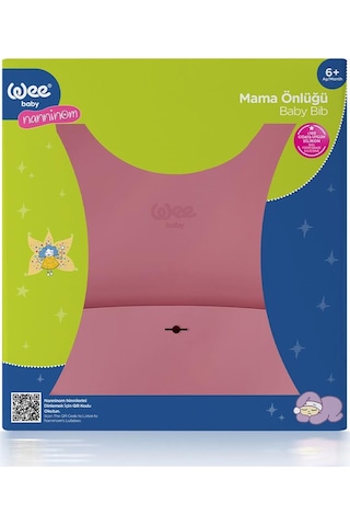 Wee Baby Nanninom Silikon Mama Önlüğü - Pembestandart Pembe