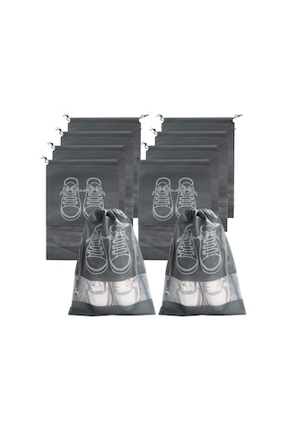 Maiyame 10 Adet Gri Seyahat Ayakkabı Çantası - Su Geçirmez, Konforlu Taşıma, Organizasyon Ve Korumalı Saklama Çok Renkli