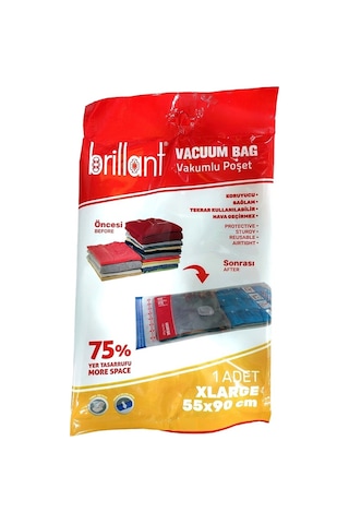 Brillant Vakumlu Hurç, 5li Set, Xlarge Boy 55x90 Şeffaf