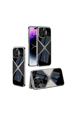 Apple Uyumlu iPhone 14 Pro Max Kılıf Ultra İnce Kamera Korumalı Pc + Deri Arka Yüzey X-pro Kapak